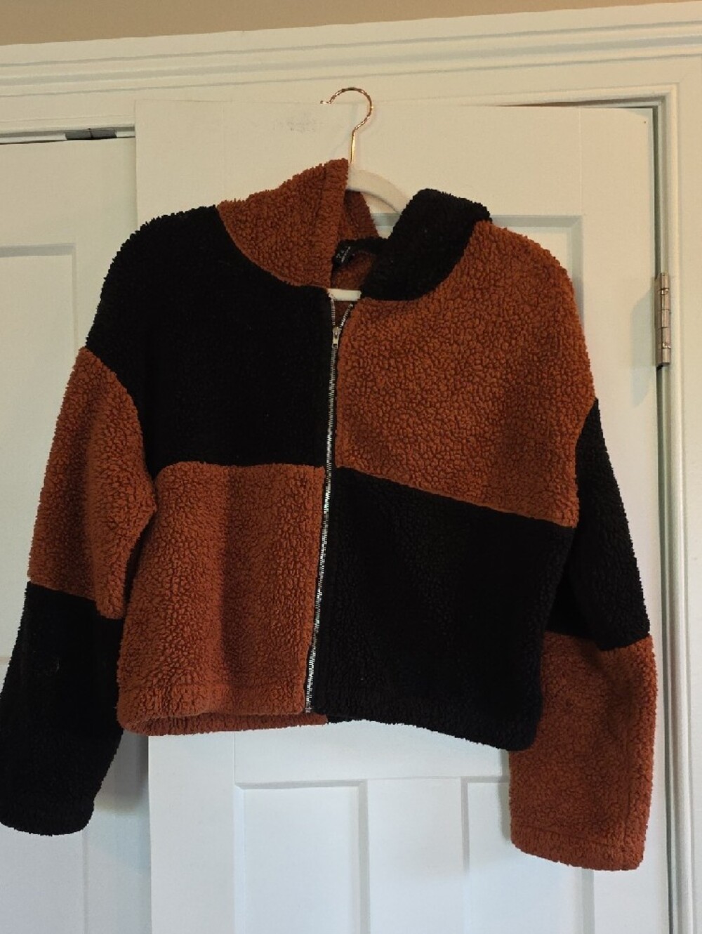 SHEIN Plush Sherpa Crewneck Sweaters in Rust, Peach & Teal - Picture 11 of 12